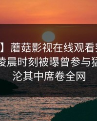 【爆料】蘑菇影视在线观看突发：当事人在凌晨时刻被曝曾参与猛料，沉沦其中席卷全网