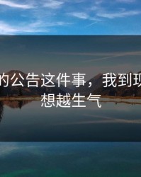 粉丝群的公告这件事，我到现在还越想越生气