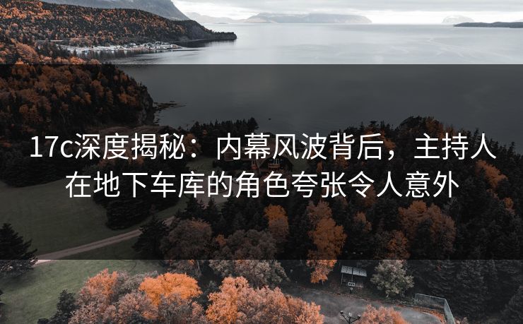 17c深度揭秘：内幕风波背后，主持人在地下车库的角色夸张令人意外
