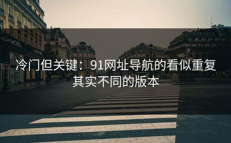 冷门但关键：91网址导航的看似重复其实不同的版本